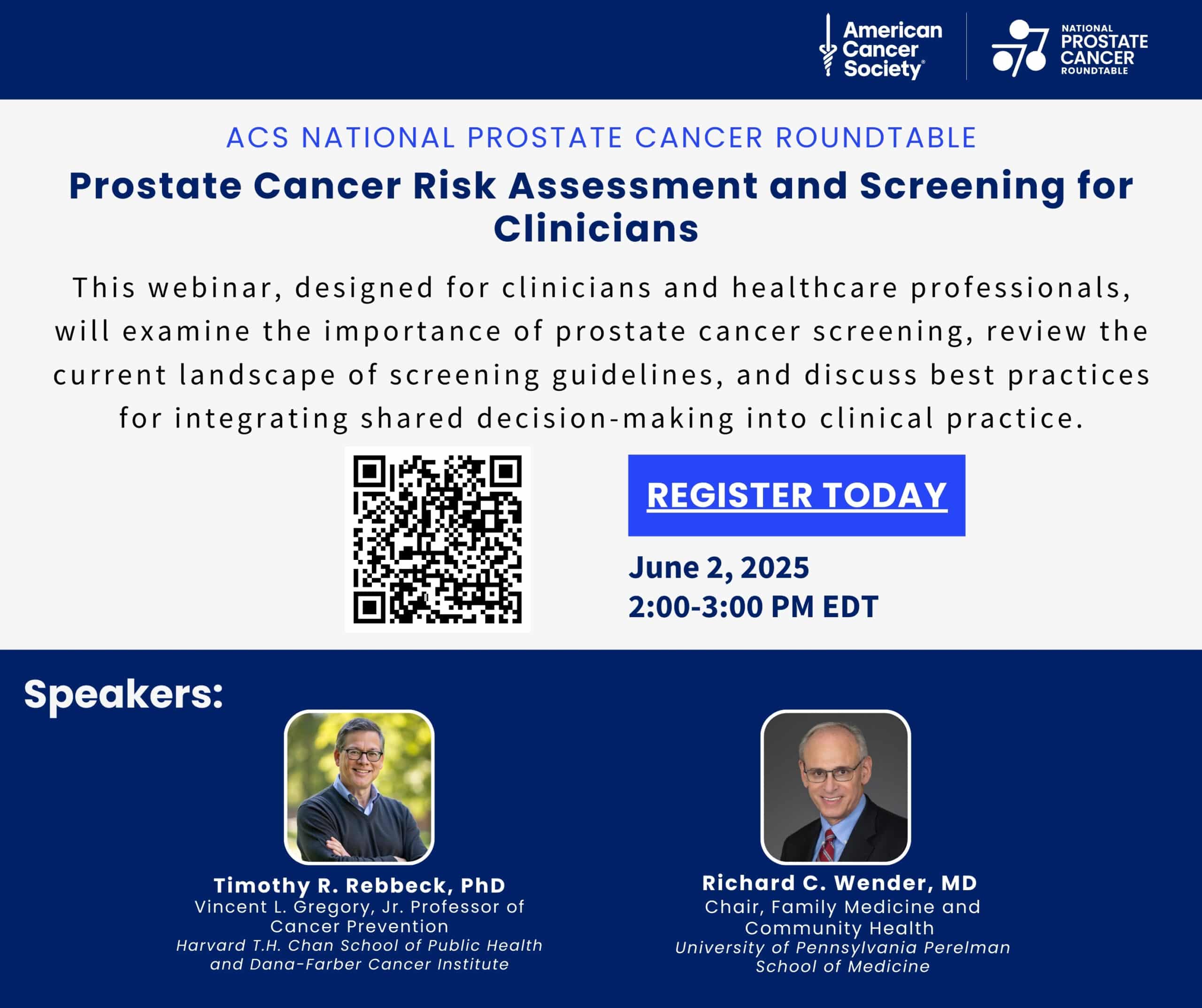Image for Webinar: Prostate Cancer Risk Assessment and Screening for Clinicians